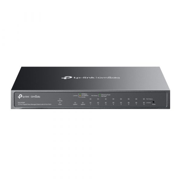 TP-Link ES210GMP – 10-porters Easy Managed PoE+ Switch med Omada-støtte