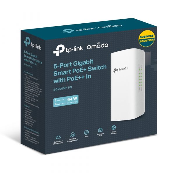 TP-Link SG2005P-PD – 5-porters Smart PoE++ Switch med Omada-støtte og utendørsbruk